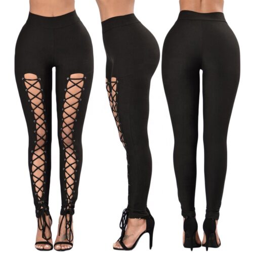 Grommet Lace Up Leggings