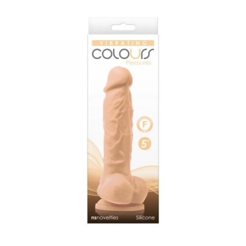 Colours 5″ Vibrating Dildo White 1