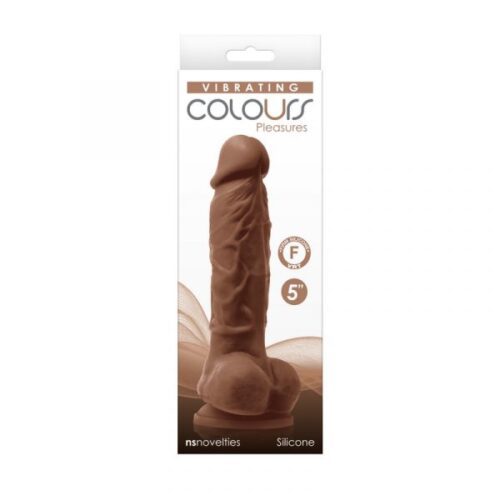 Colours 5″ Vibrating Dildo Brown