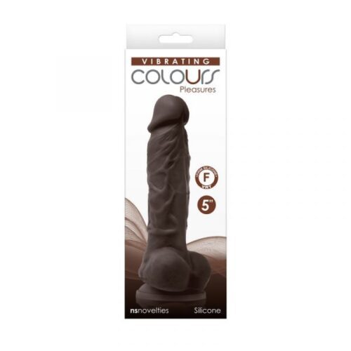 Colours 5″ Vibrating Dildo Dark Brown