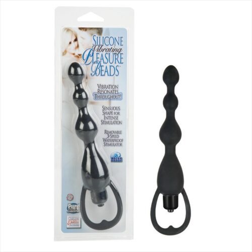 Silicone Vibrating Pleasure Beads Black