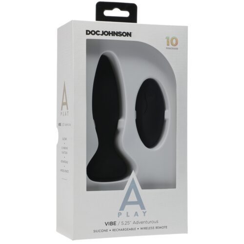 A-Play Adventurous Vibe Silicone Anal Plug with Remote Black