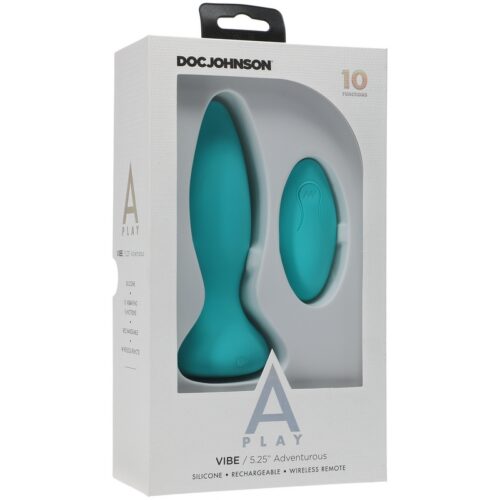 A-Play Adventurous Vibe Silicone Anal Plug with Remote Teal