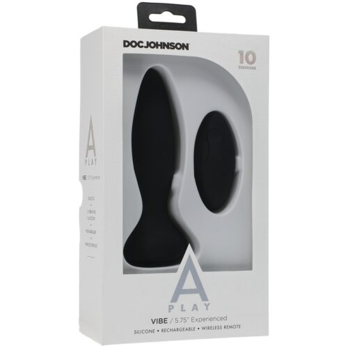 A-Play Experienced Vibe Silicone Anal Plug with Remote Black