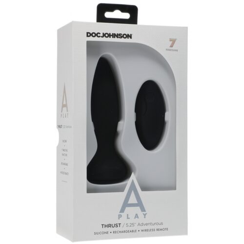 A-Play Adventurous Thrust Silicone Anal Plug with Remote Black