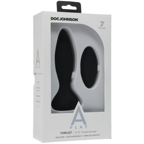 A-Play Experienced Thrust Silicone Anal Plug with Remote Black