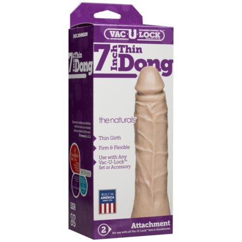 Thin 7″ Natural Dong Vac-u-Lock Accessory Vanilla