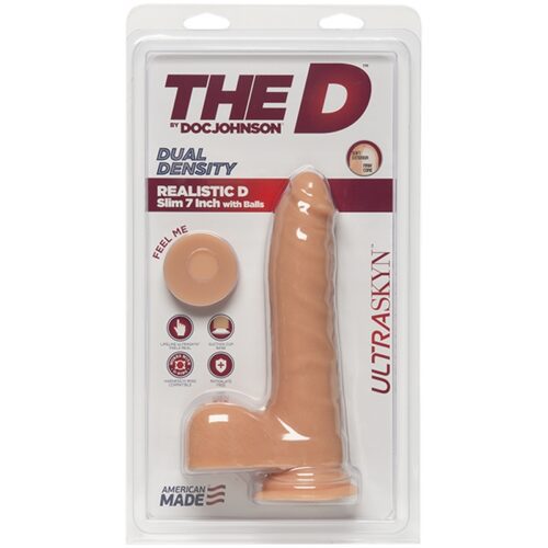 The D™ Realistic D UltraSkyn™ Slim 7″ with Balls Vanilla