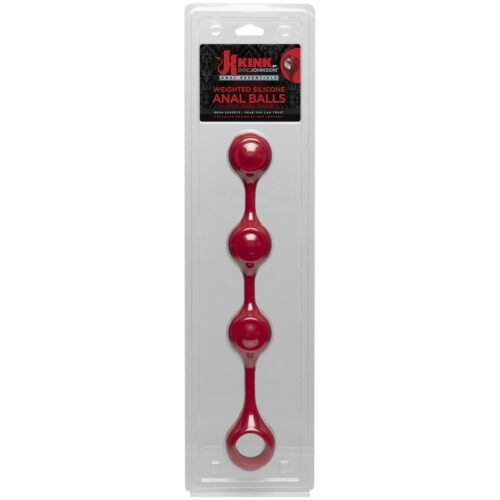 Kink Weighted Silicone Anal Balls Red 1