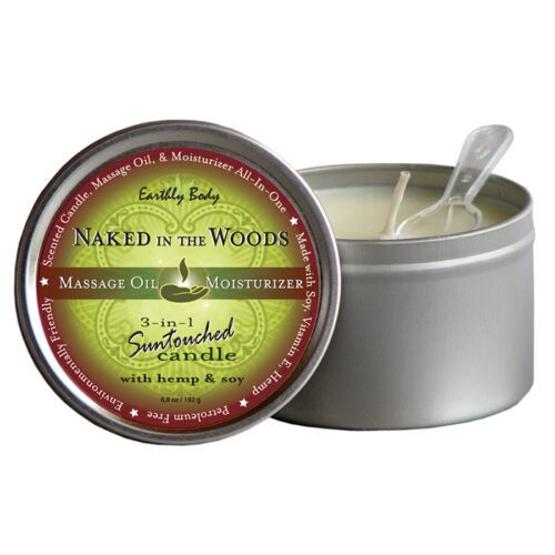 6.8 oz. Round Tin Massage Candle Naked in the Woods