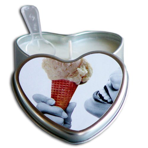 4.7 oz. Heart Tin Edible Massage Candle Vanilla 1