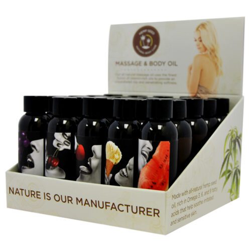 2 oz. Edible Massage Oil Display of 25