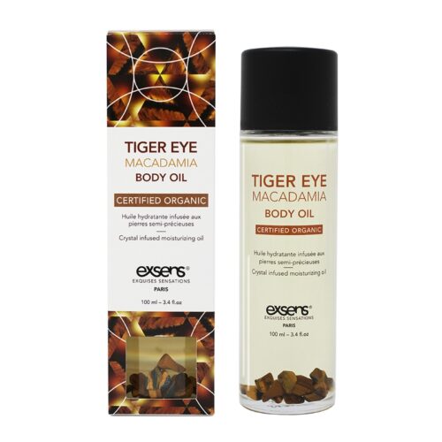 100 ml Organic Body Oil with Stones Tiger Eye Macadamia