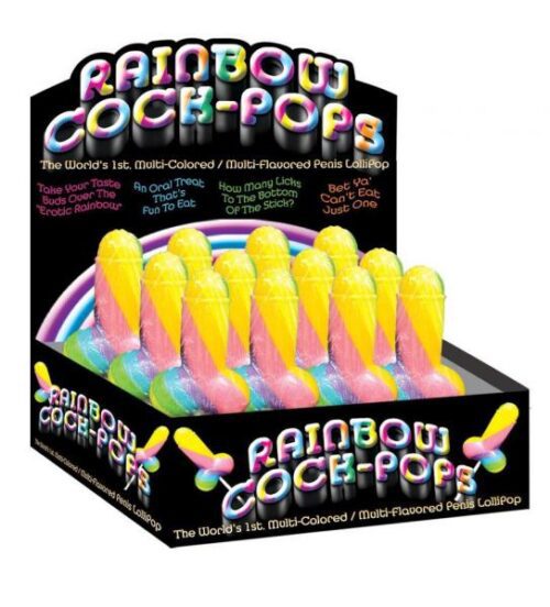 Rainbow Cock-Pops Display of 12