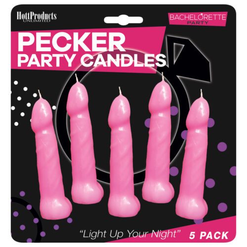 Pecker Party Pink Candles - 5 pk