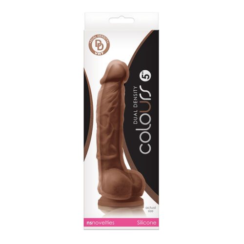 Colours Dual Density 5″ Dildo Brown 1