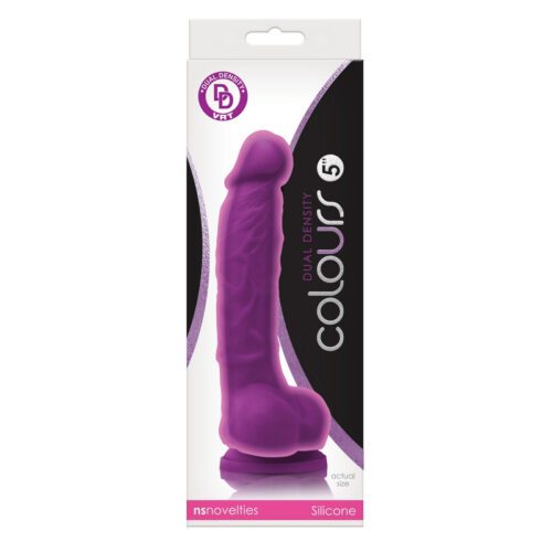 Colours Dual Density Dildo 5" - Purple