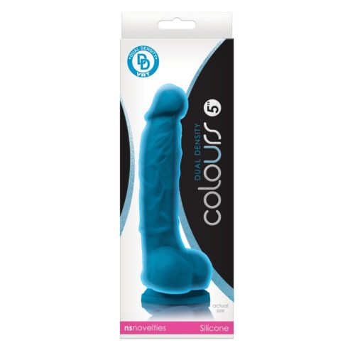 Colours Dual Density Dildo 5" - Blue