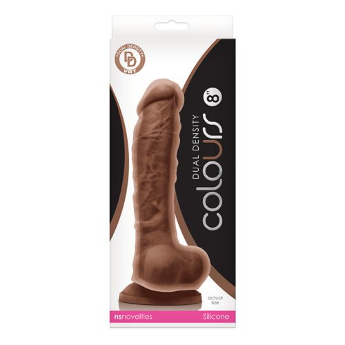 Colours Dual Density 8″ Dildo Brown 1