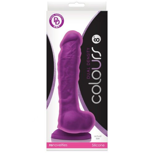 Colours Dual Density 8” Dildo Purple