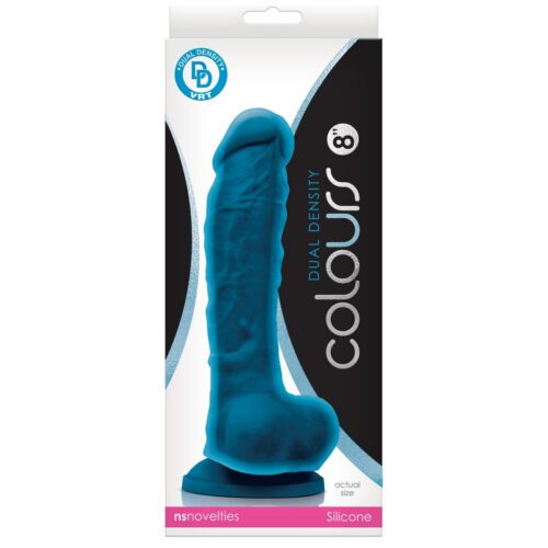 Colours Dual Density 8” Dildo Blue