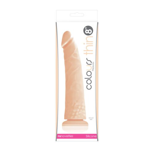 Colours Pleasures Thin 8″ Dildo Beige 1