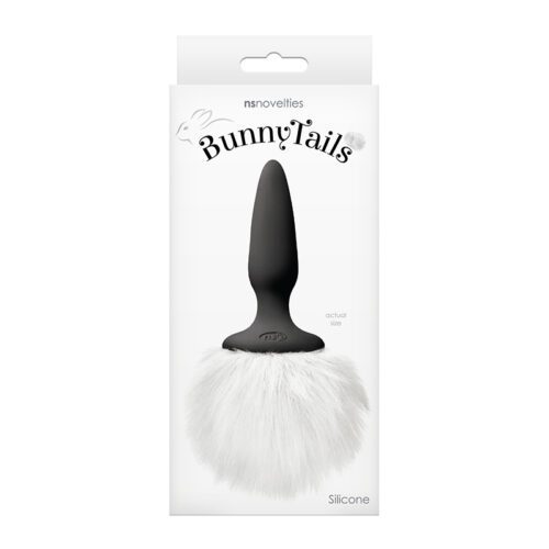 Bunny Tails Mini Black with White Fur