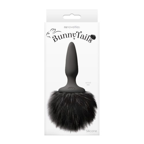 Bunny Tails Mini Black with Black Fur