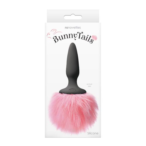 Bunny Tails Mini Black with Pink Fur