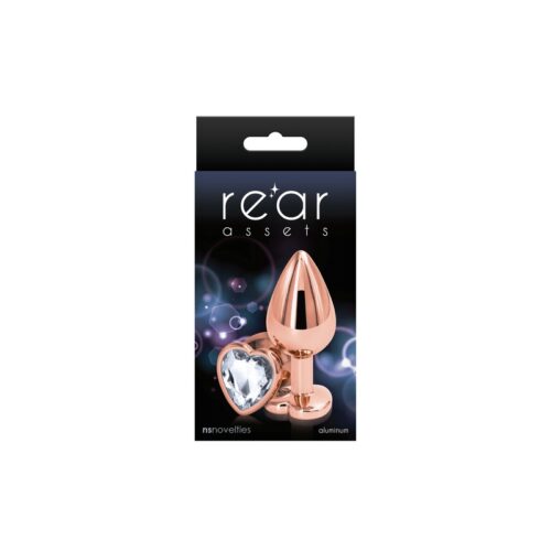 Rear Assets Rose Gold Heart Med - Clear