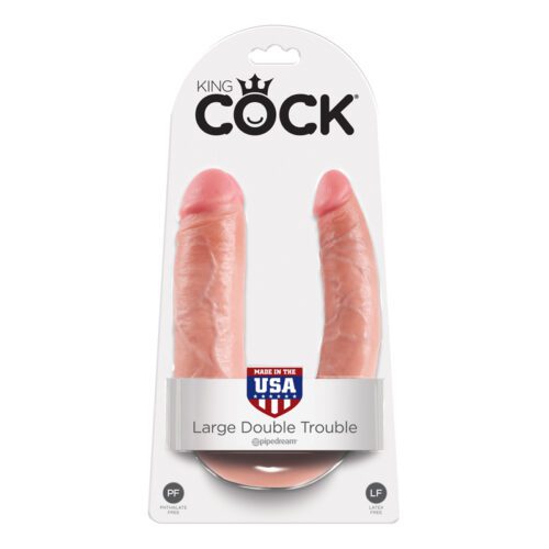 King Cock U-Shaped Large Double Trouble Beige