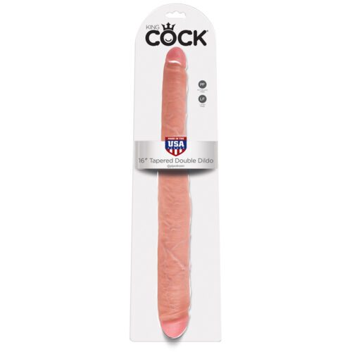 King Cock 16” Tapered Double Dildo Beige