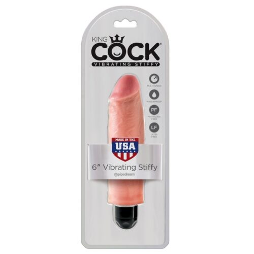 King Cock 6″ Vibrating Stiffy Beige