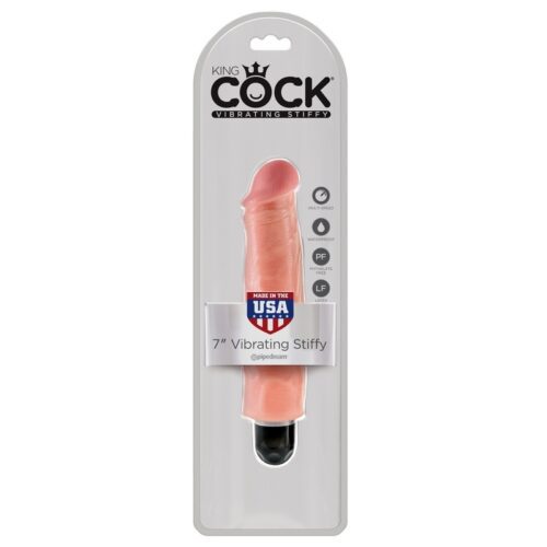 King Cock 7″ Vibrating Stiffy Beige 1