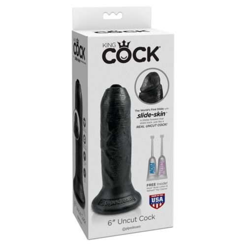 King Cock 6″ Uncut Cock Black 1