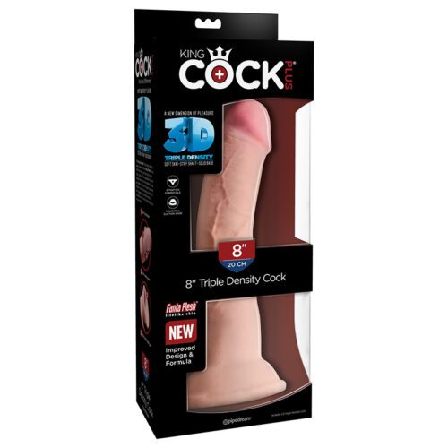 King Cock Plus 8” Triple Density Cock Beige