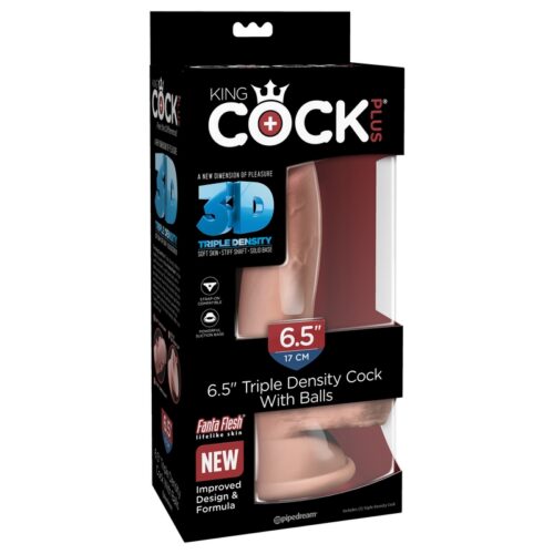 King Cock Plus 6.5” Triple Density Cock with Balls Beige