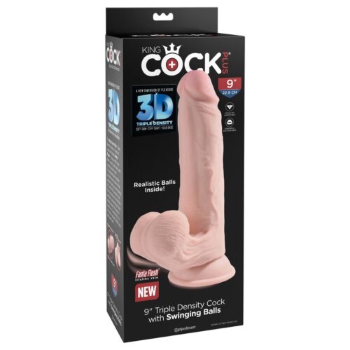 King Cock Plus 9″ Triple Density Cock With Swinging Balls