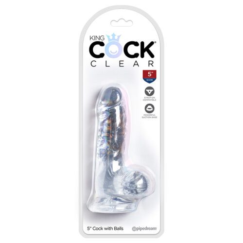 King Cock Clear 5″ Cock With Balls 1