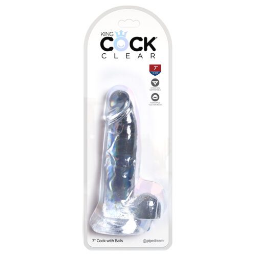 King Cock Clear 7″ Cock With Balls