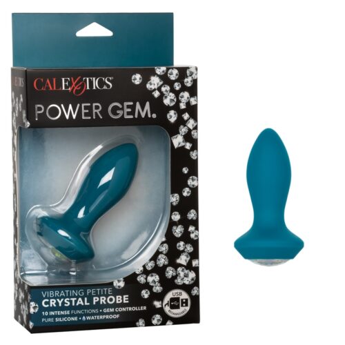 Power Gem Vibrating Petite Crystal Probe Blue