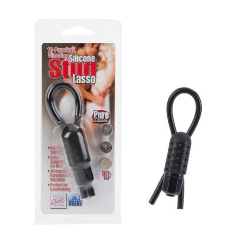 Vibrating Silicone Stud Lasso Black 1