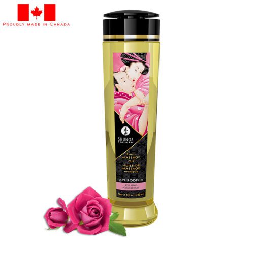 Shunga 8 oz. Erotic Massage Oil Aphrodisia Rose