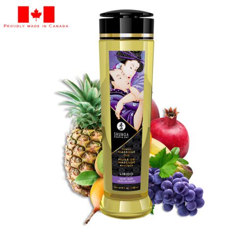 Shunga 8 oz. Erotic Massage Oil Libido Exotic Fruit