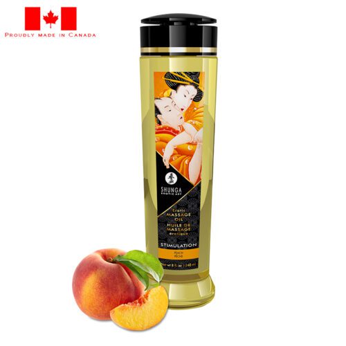 Shunga 8 oz. Erotic Massage Oil Stimulation Peach