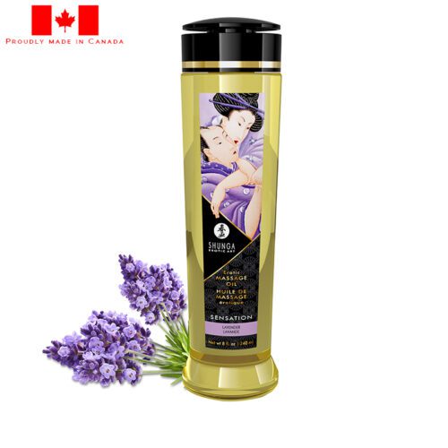 Shunga 8 oz. Erotic Massage Oil Sensation Lavender