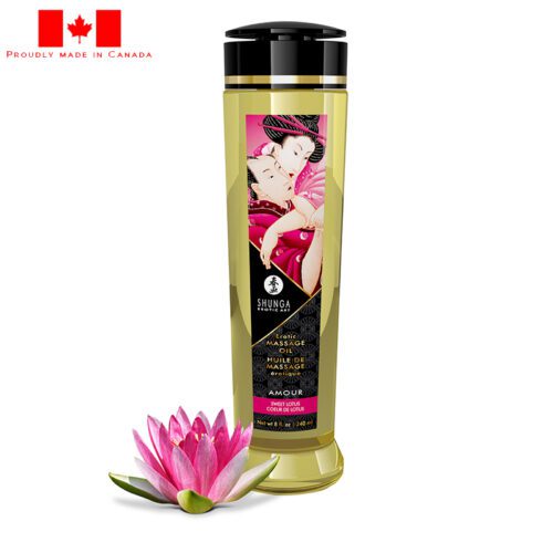 Shunga 8 oz. Erotic Massage Oil Sweet Lotus