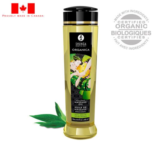 Shunga 8 oz. Organica Massage Oil Green Tea