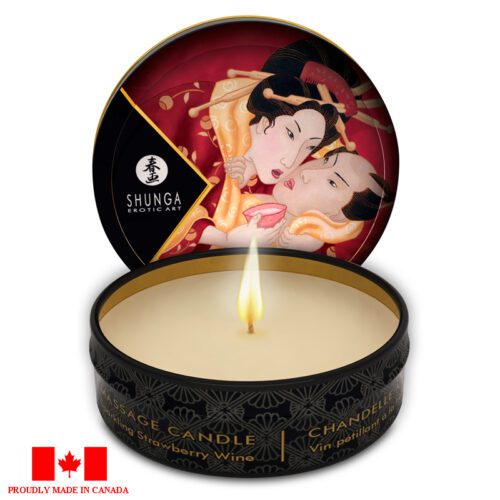 Shunga Mini Massage Candle 1 oz Sparkling Strawberry Wine