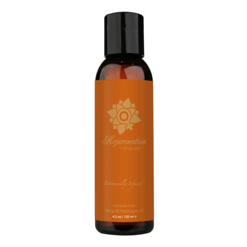 4.2 oz Sliquid Organics Massage Oil Rejuvenation Mandarin Basil